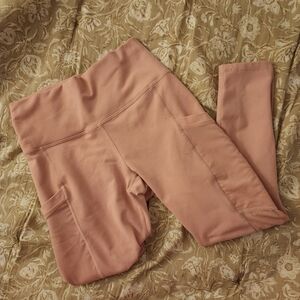 Fabletics Balletcore Pink Leggings Mesh Details XS